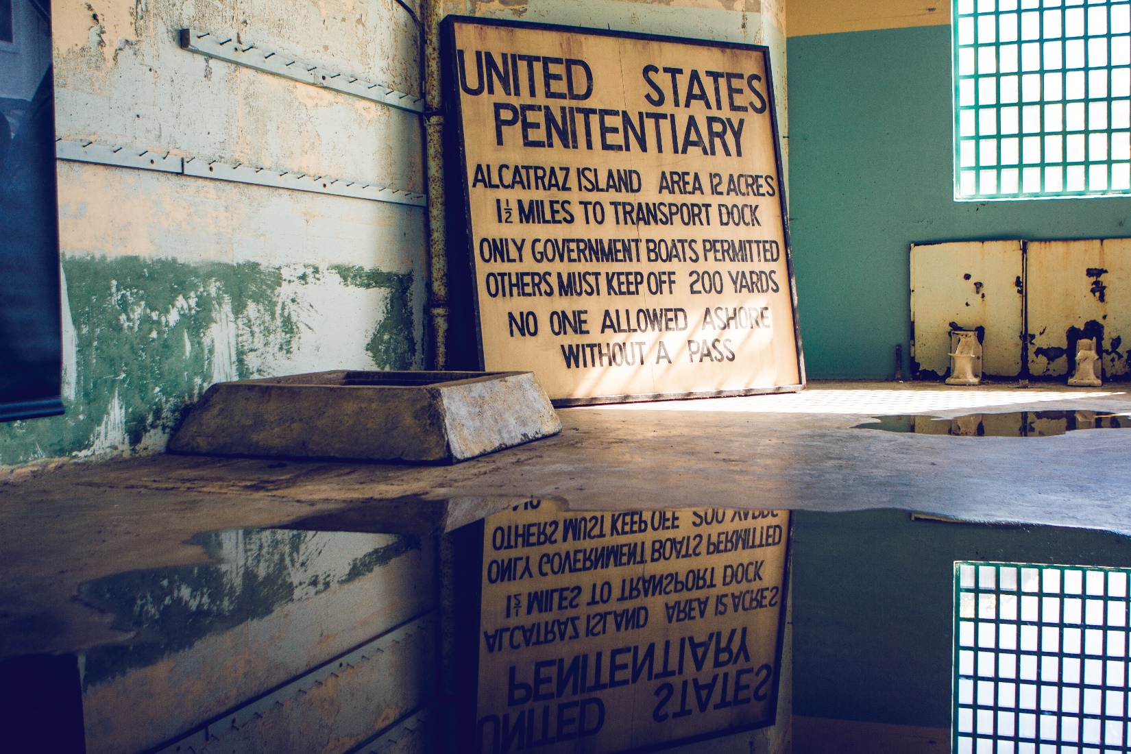 Sign from Alcatraz Prison 