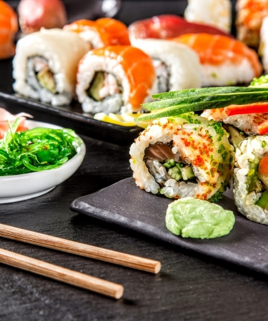 Beautifully plated sushi