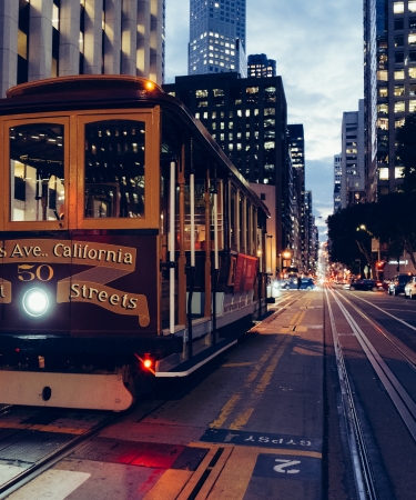 Cable Cars at sunset