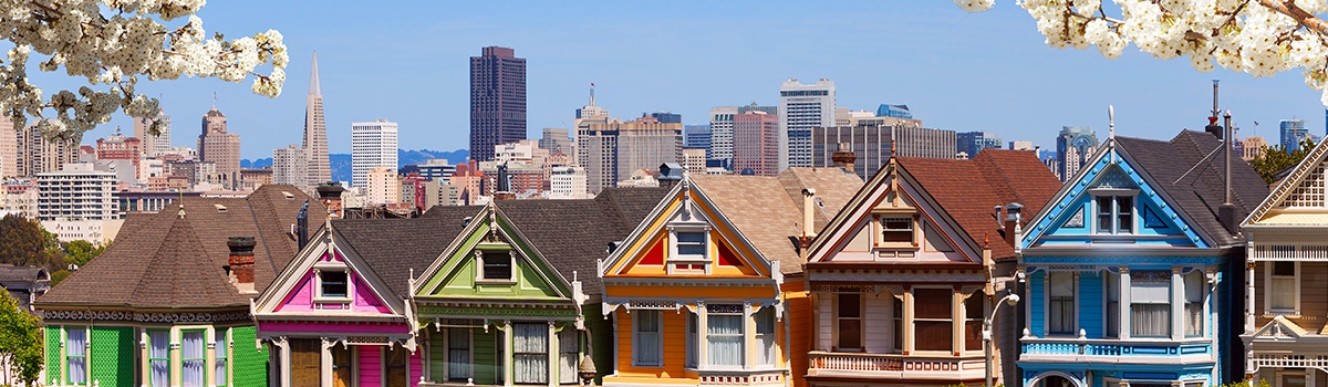 Row of Colorful Houses in San Francisco 
