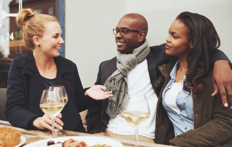 Group of friends dining out